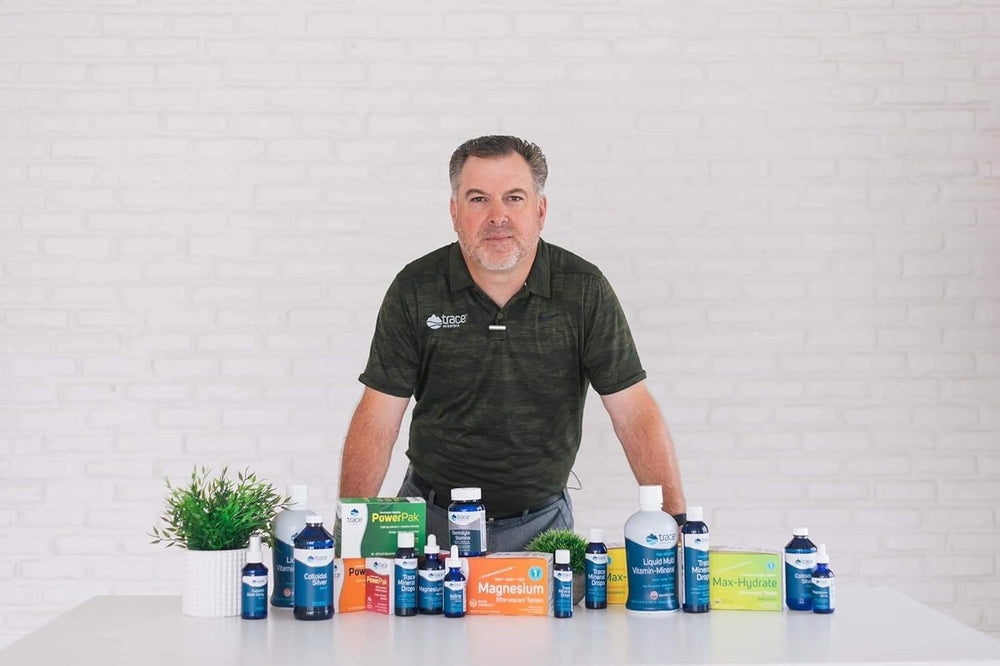 Trace Minerals Stress-X morning routine image promotes a simple wellness habit.