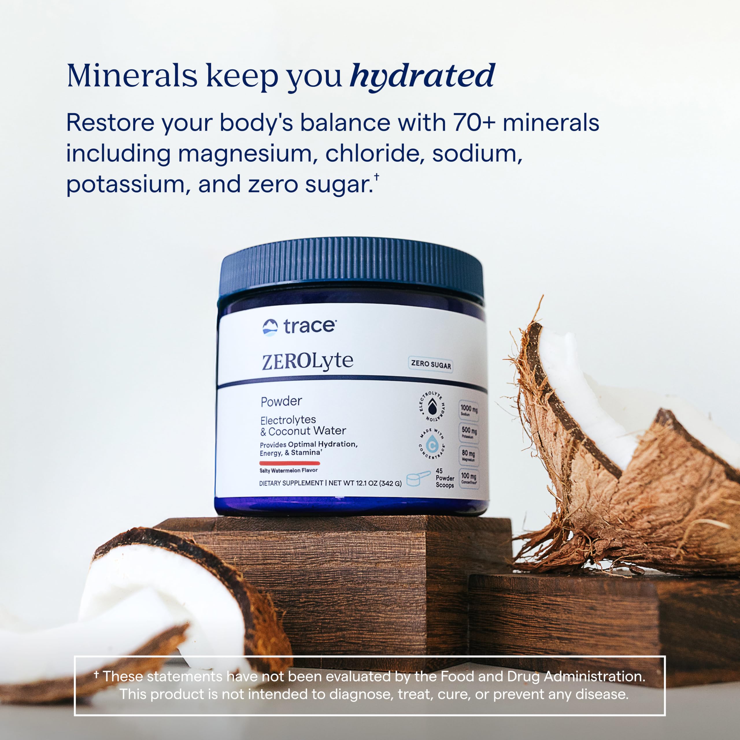 trace minerals zerolyte dissolving powder in water for easy hydration