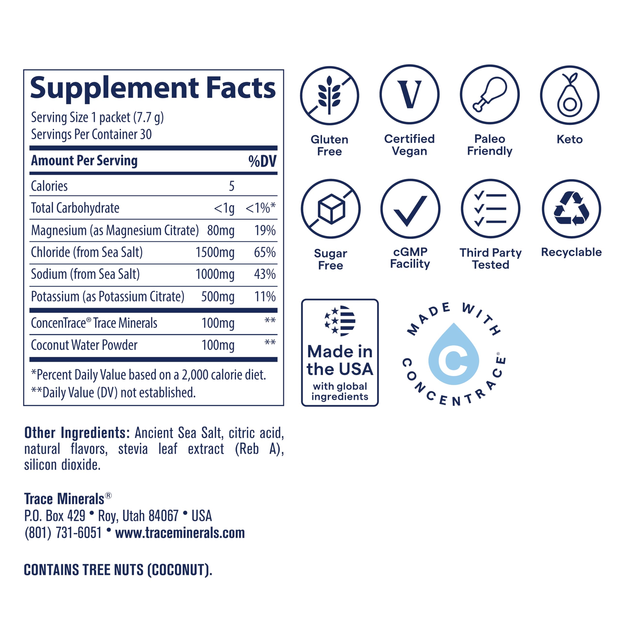 Trace Minerals ZeroLyte six flavors lineup on packaging for variety.