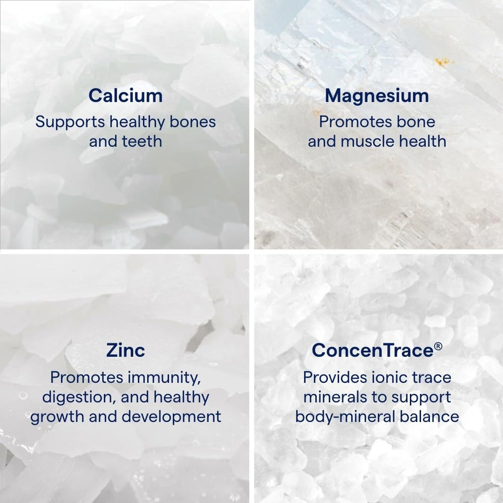 Trace Minerals Cal/Mag/Zinc pour demonstrating easy mixing into water for ongoing support