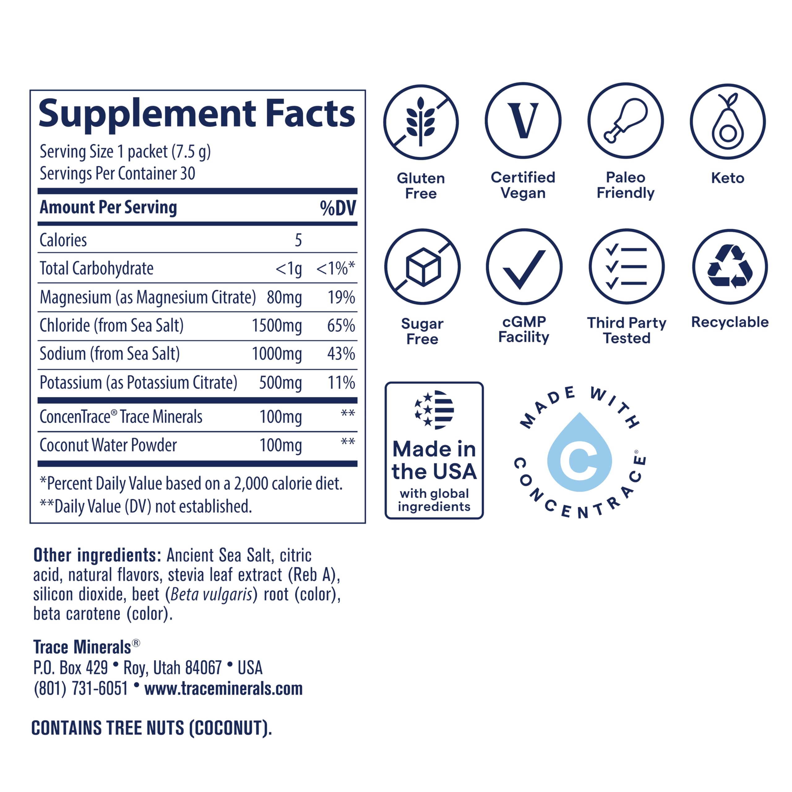 Trace Minerals Zerolyte canister ideal for quick dilution and daily mineral support during workouts