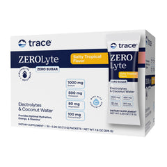 Trace Minerals Zerolyte tropical flavor packets for on-the-go hydration and flavoring