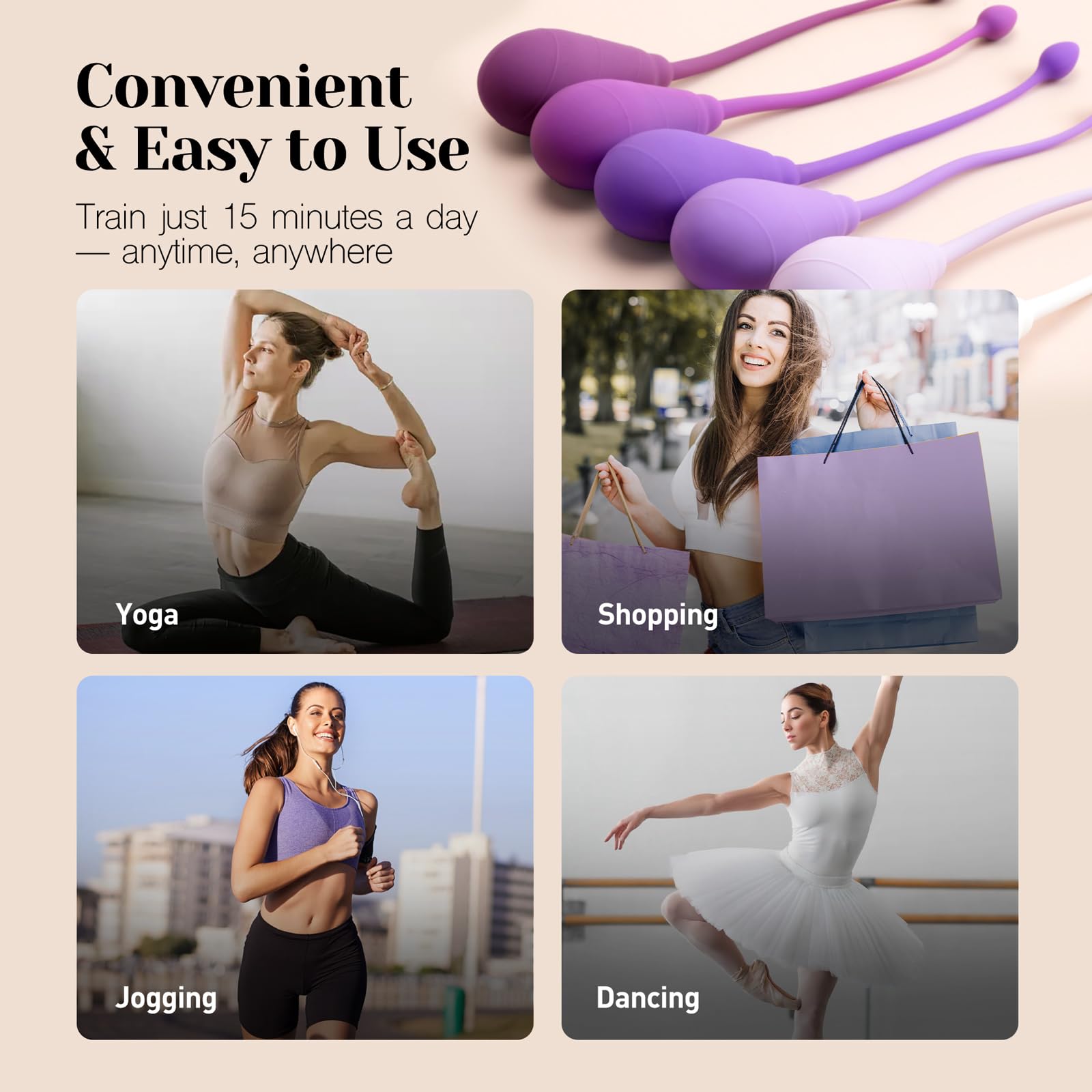 Tracy's Dog Kegel Weights System anti-slip retrieval string aids safe removal.