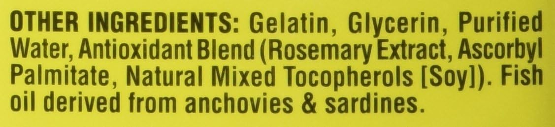 Trader Joe's Omega-3 ingredients list shows gelatin and glycerin.