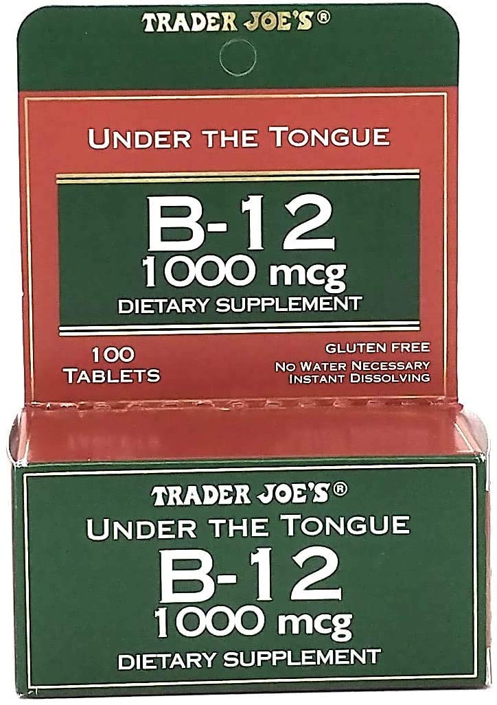 Trader Joe's Under The Tongue B-12 1000 mcg tablet dissolves quickly for convenient use