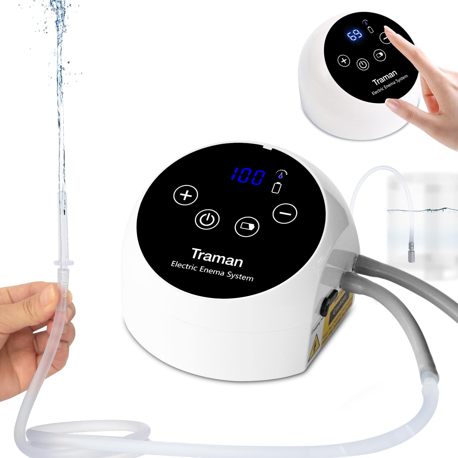 TRAMAN Enema Kit on toilet enables comfortable seated use for convenient routines.