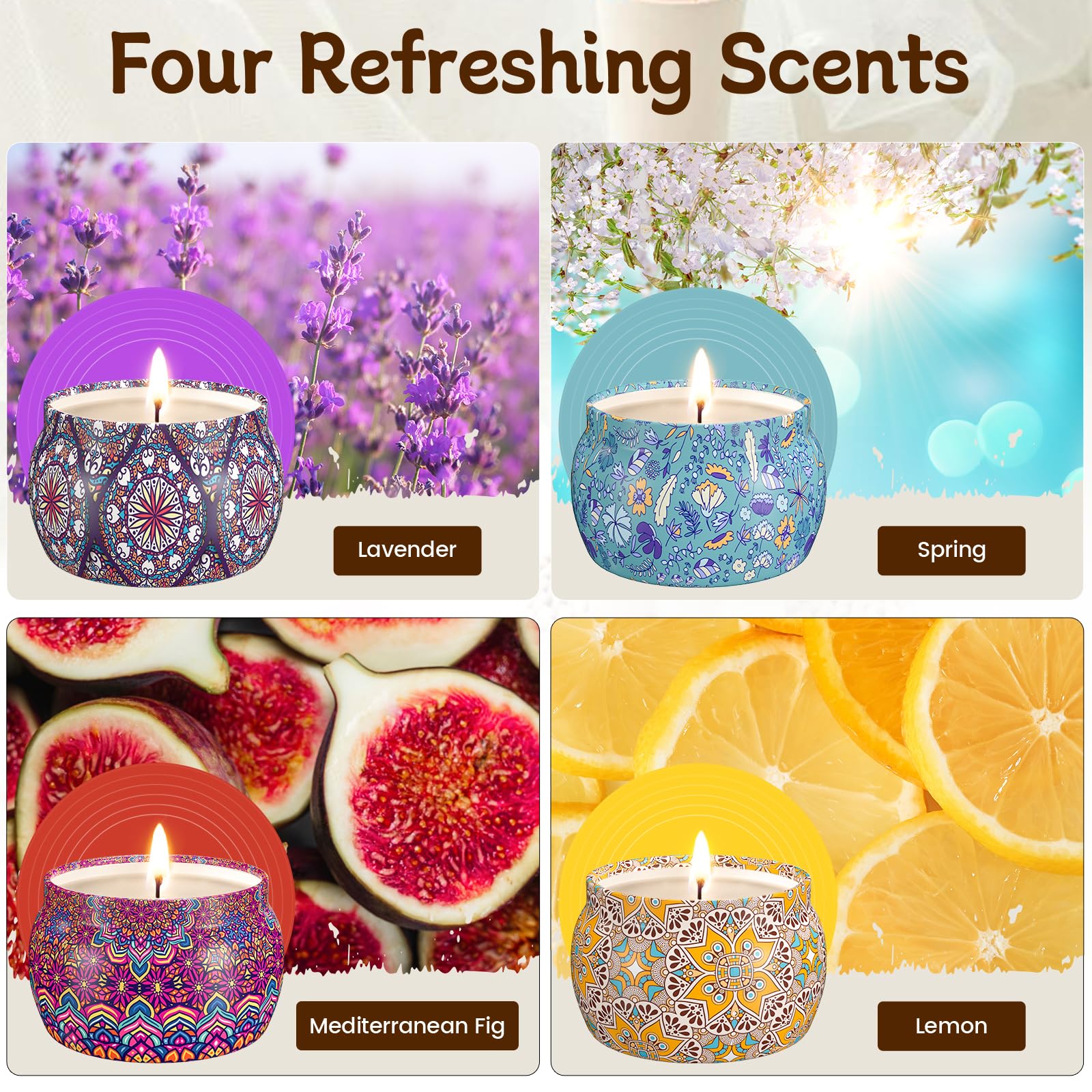 TranquilBliss candle set side view showing elegant reusable jars for decor