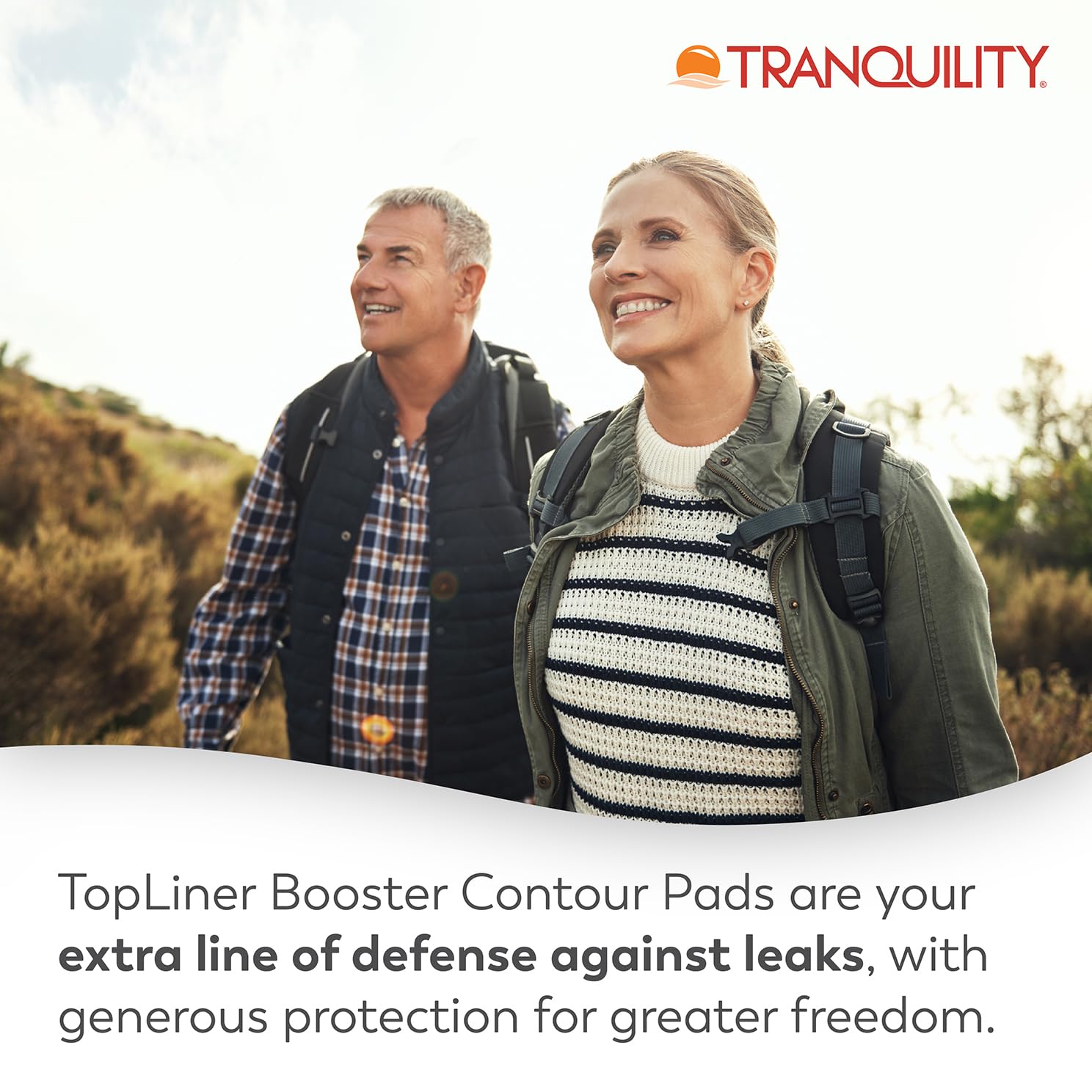 TRANQUILITY TopLiner booster with disposable brief demonstrates extended capacity concept.