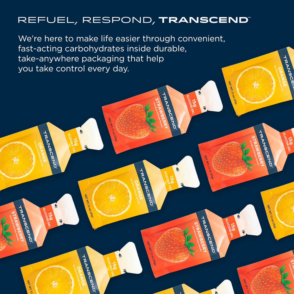 Transcend 1.1 oz gel sachet ready-to-use for warm-ups and races.