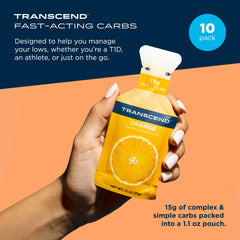 Transcend orange gel closeup highlighting smooth texture for quick energy.