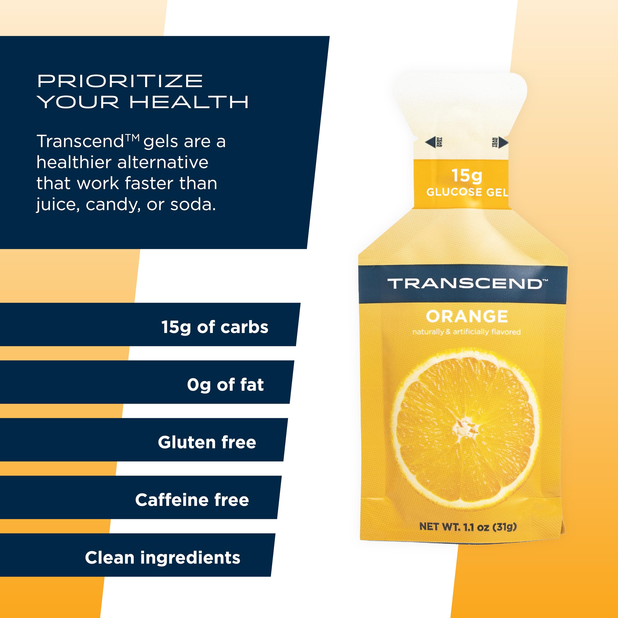 Transcend orange gel texture and portability for workouts.
