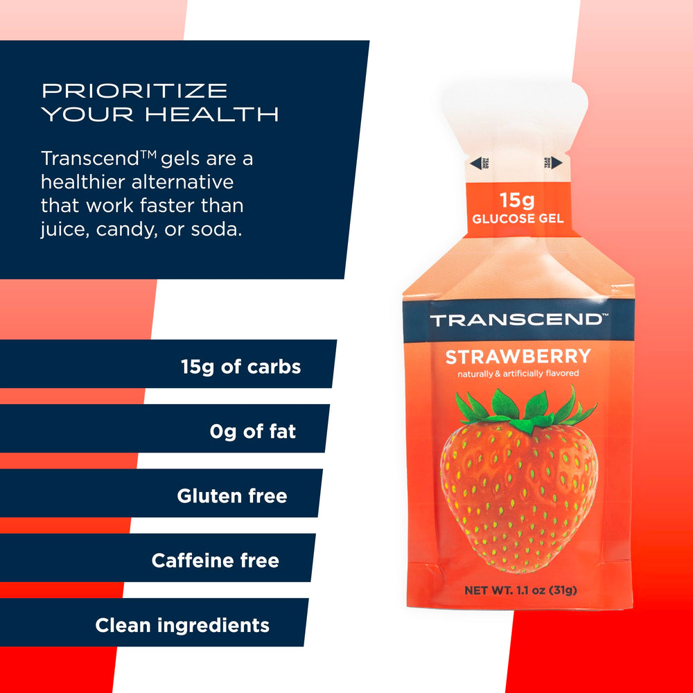 Close-up of Transcend Strawberry Gel texture and packaging