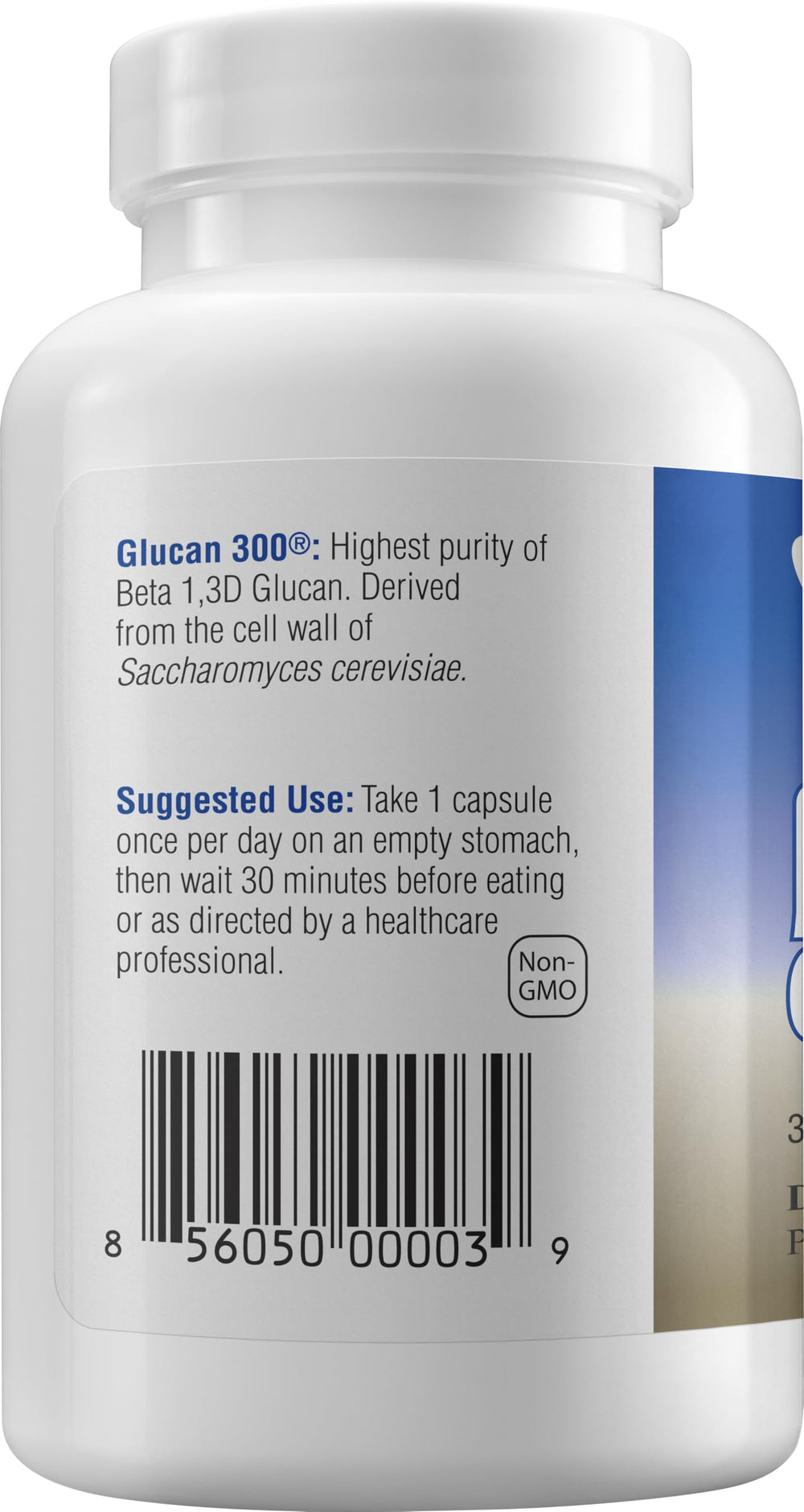 Transfer Point Beta Glucan label close-up with clear ingredients and GRAS rating