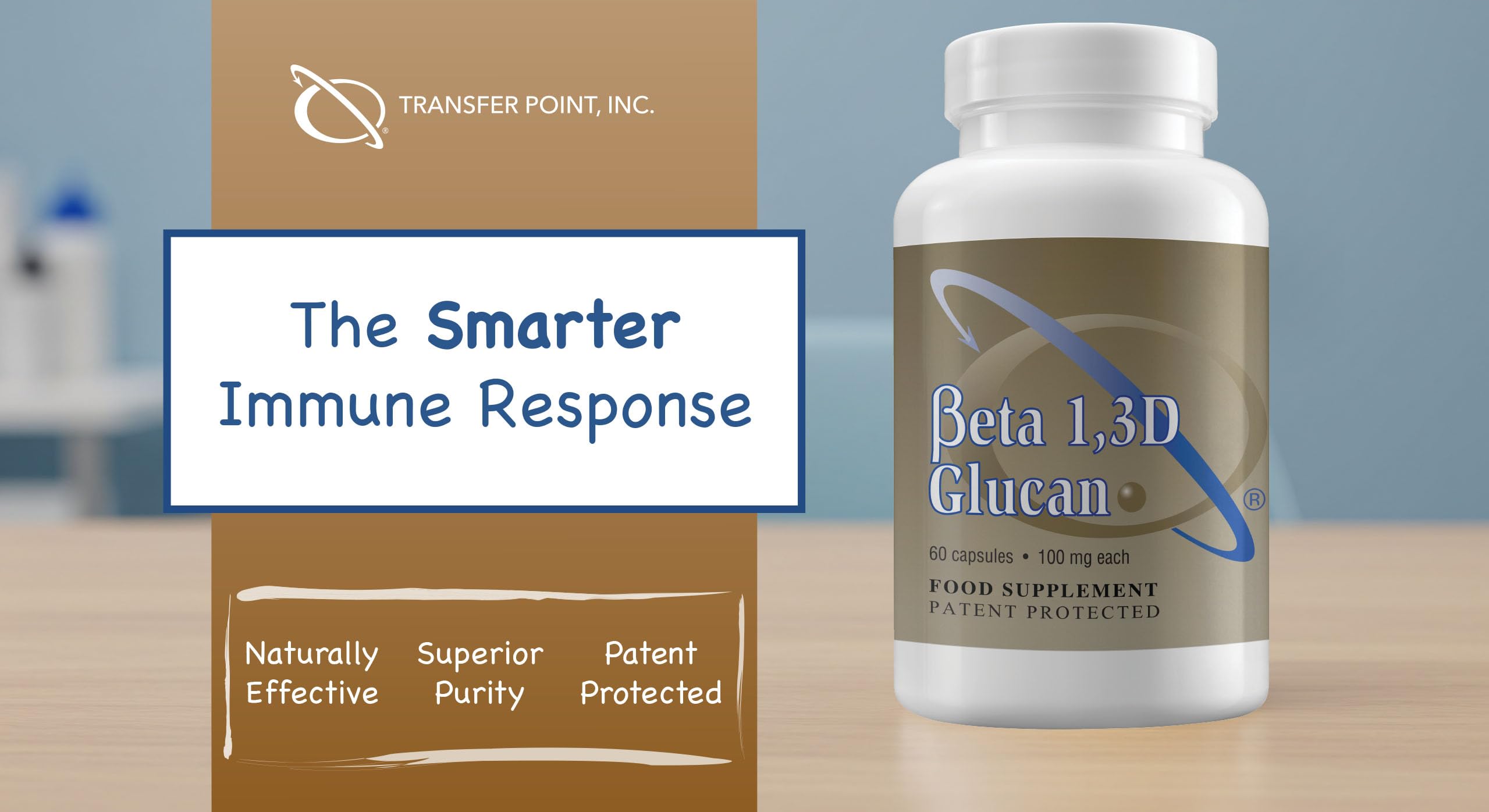 Transfer Point high-purity beta-glucan packaging conveys quality.