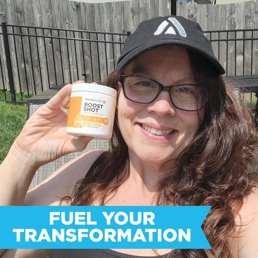 TransformHQ packaging emphasizes non-GMO status and quality ingredients.