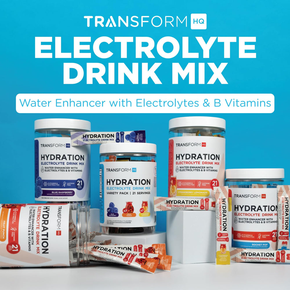 TransformHQ Hydration Glass with Rocket Pop shows a ready beverage