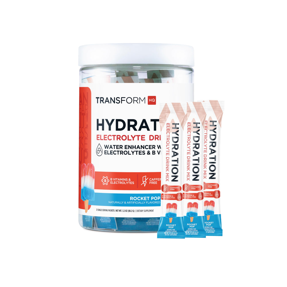 TransformHQ Hydration Variety Pack packets with multiple flavor options
