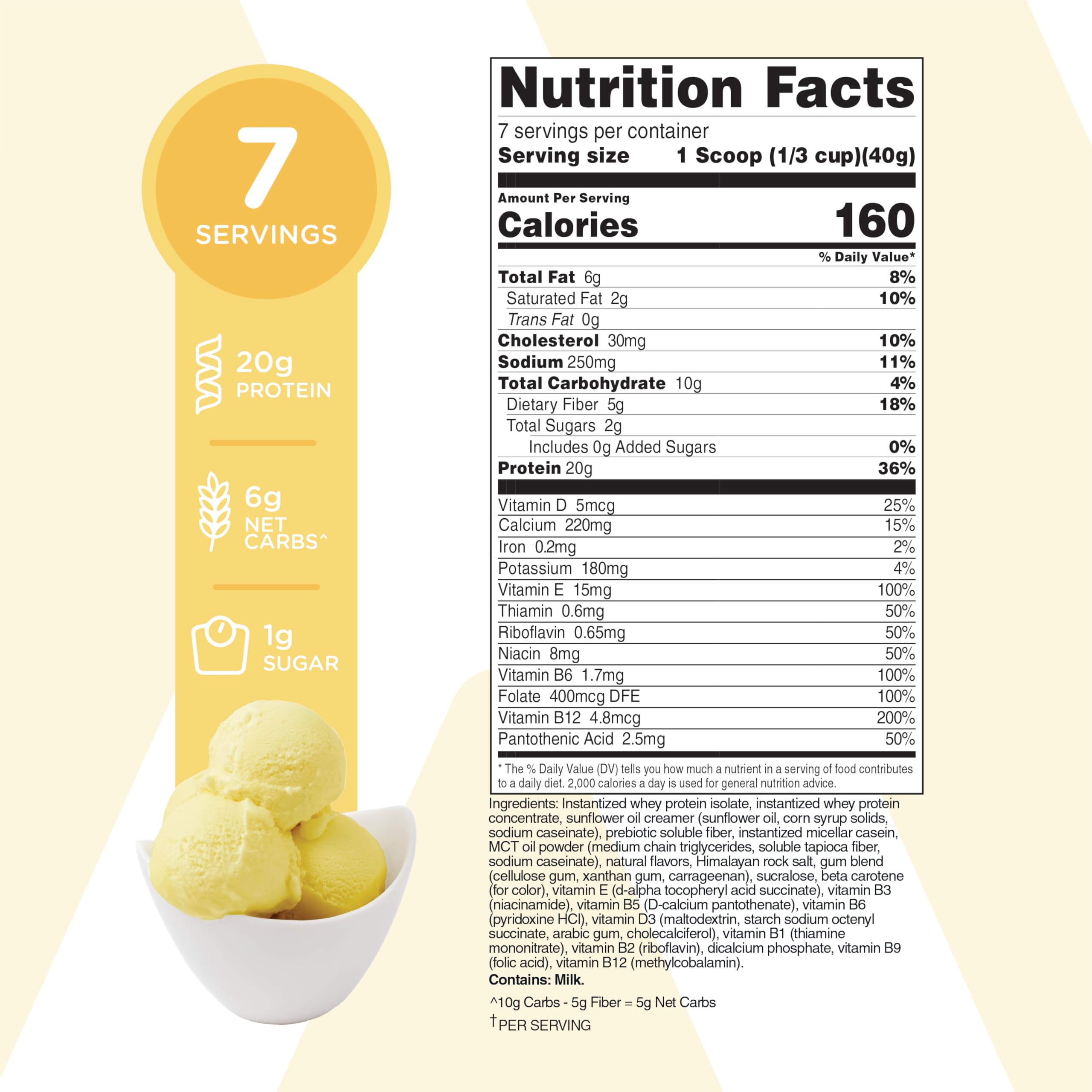 TransformHQ serving scoop enables precise 40.4g portions for consistent shakes.