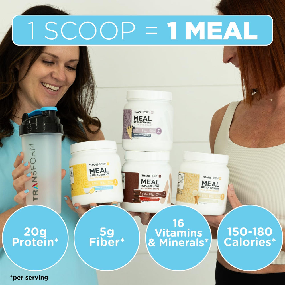 TransformHQ Vanilla shake glass highlights creamy texture for a satisfying meal option.
