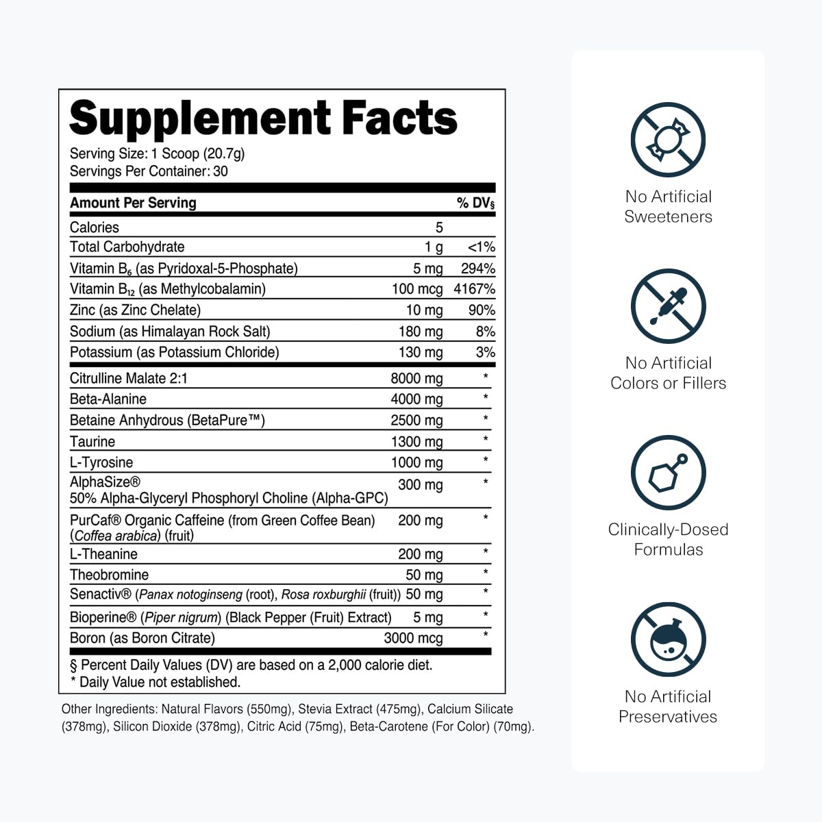 Transparent Labs Bulk Pre-Workout beta-alanine and citrulline blend for endurance
