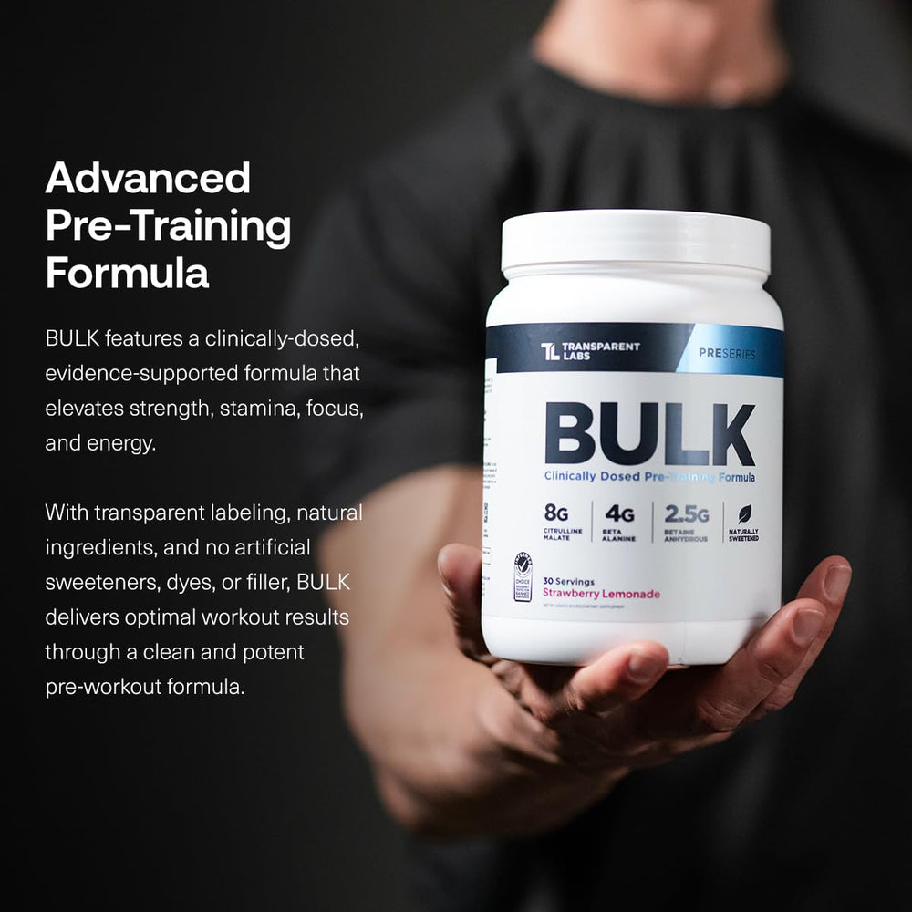 Transparent Labs Bulk Pre-Workout measuring scoop ready for precise servings