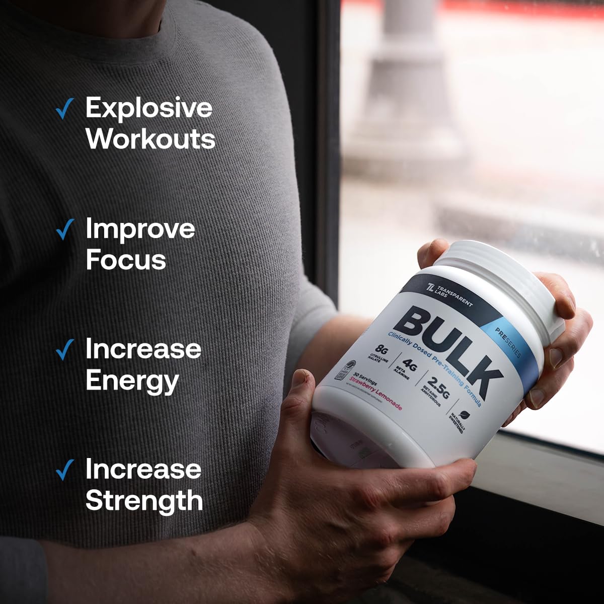 Transparent Labs Bulk Pre-Workout PurCaf caffeine source for clean energy