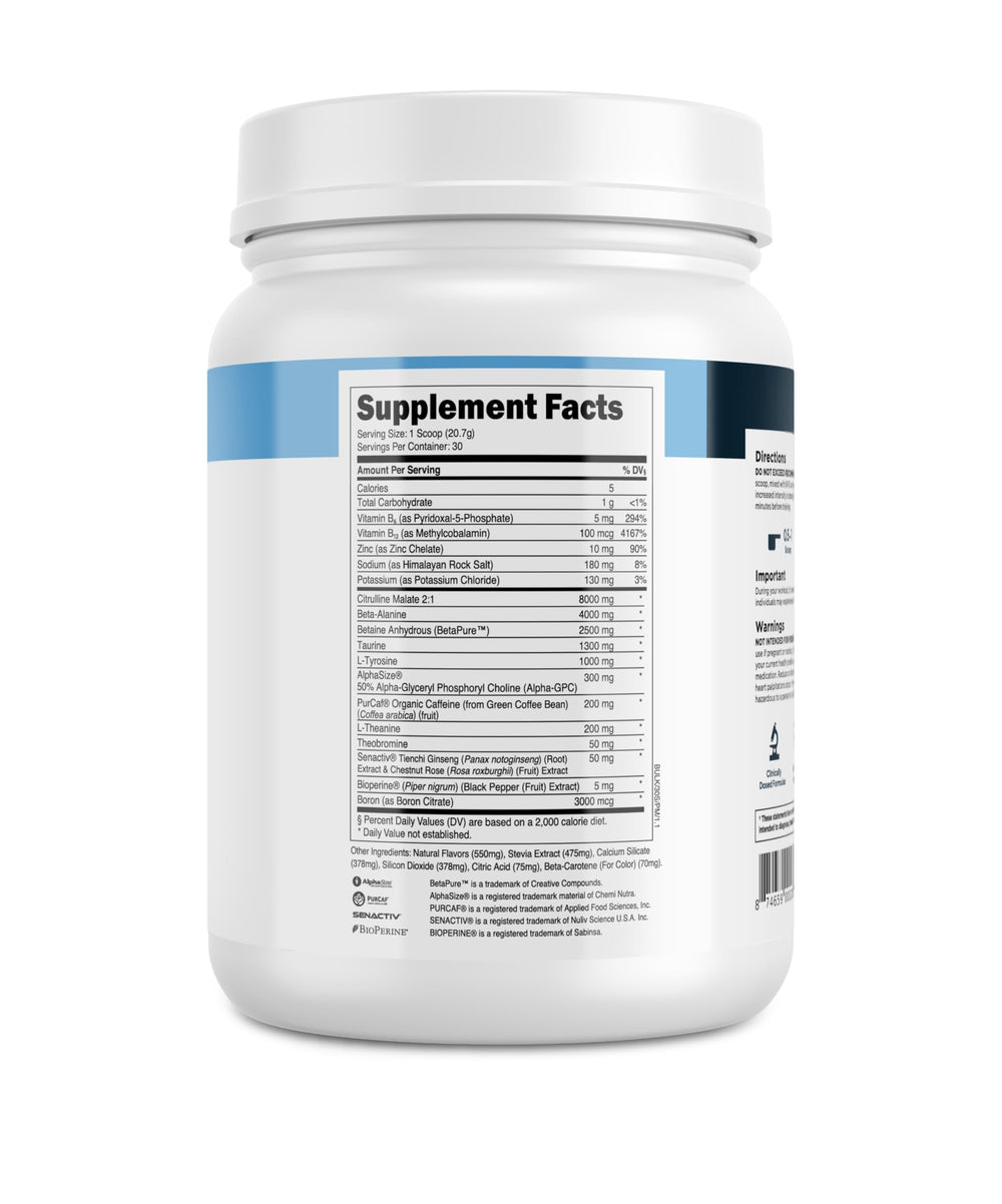 Transparent Labs Bulk Pre-Workout ready for a training session