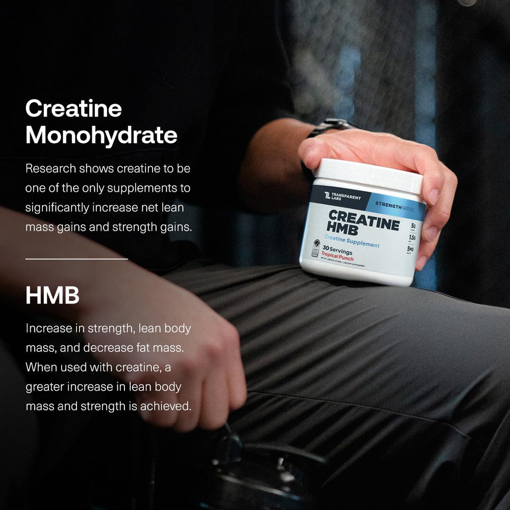 Transparent Labs Creatine HMB bottle on a shelf signaling premium quality
