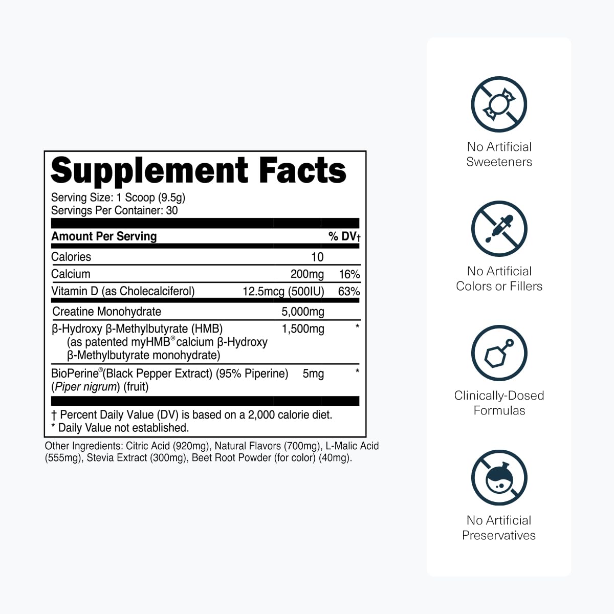 Transparent Labs Creatine HMB Strawberry Lemonade flavor bottle ready after a workout