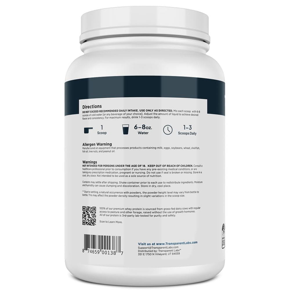 Transparent Labs post-workout routine shows protein option.