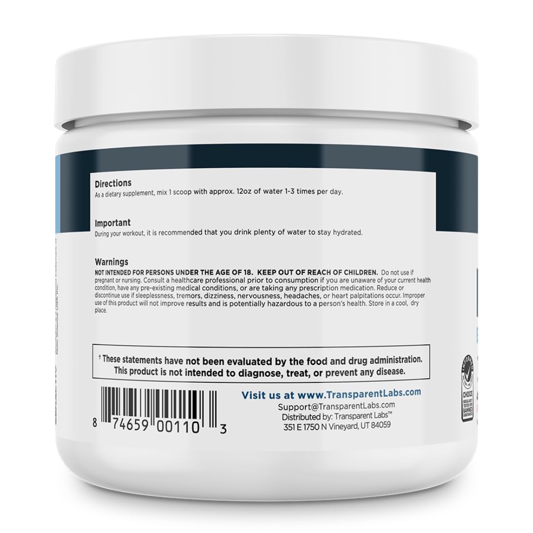 Transparent Labs Hydrate packaging tub displays sugar-free formula.
