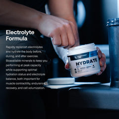 Transparent Labs Hydrate pour flow highlighting quick mix.
