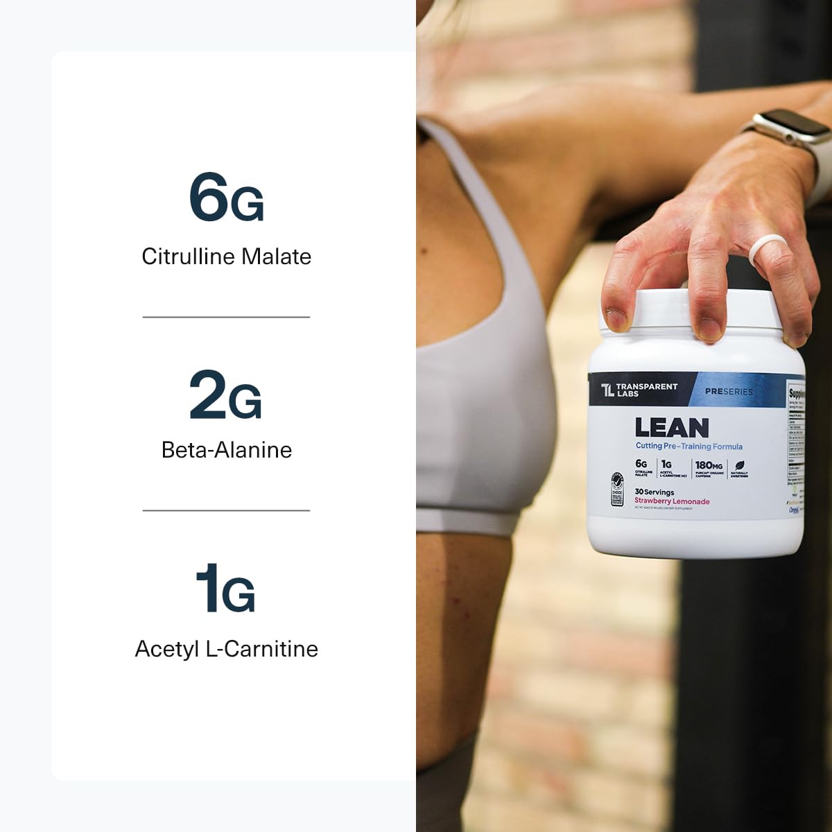 Packaging of Transparent Labs Lean Pre-Workout emphasizes quality ingredients and clarity