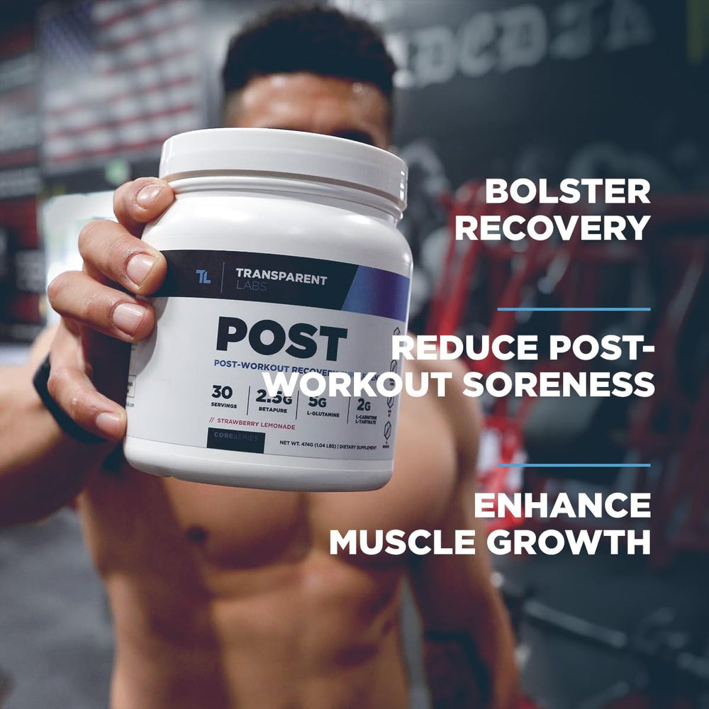Transparent Labs Post glass with strawberry lemonade flavor after training