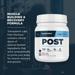 Transparent Labs Post powder dissolving into water for a smooth recovery drink