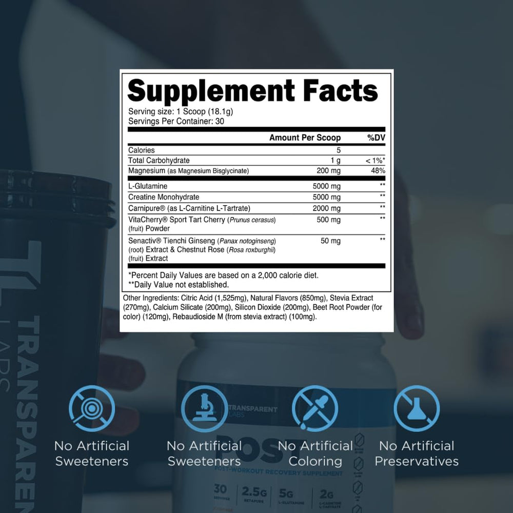 Transparent Labs Post scoop included for measured servings