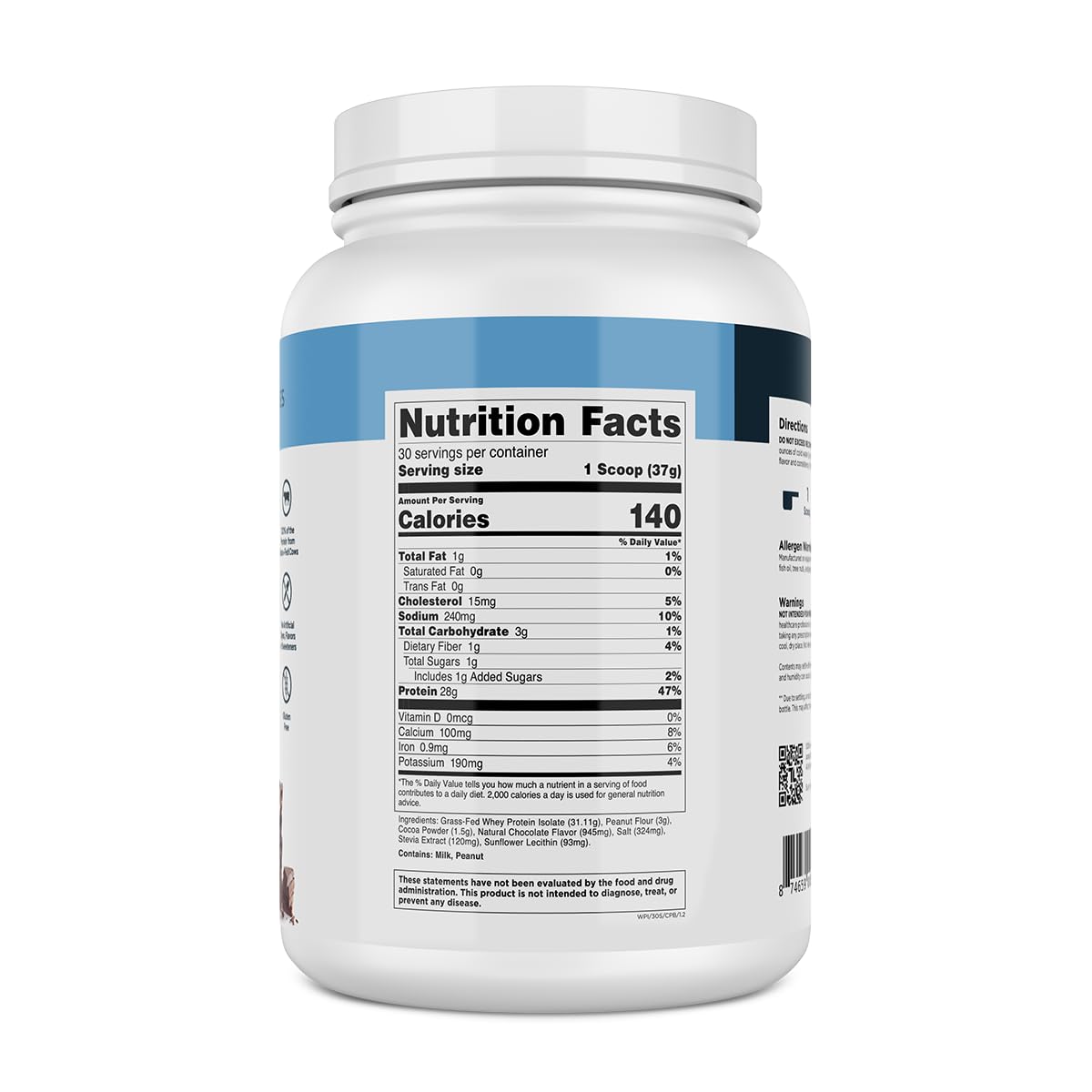 Transparent Labs protein powder beside glass of milk; supports daily protein goals.