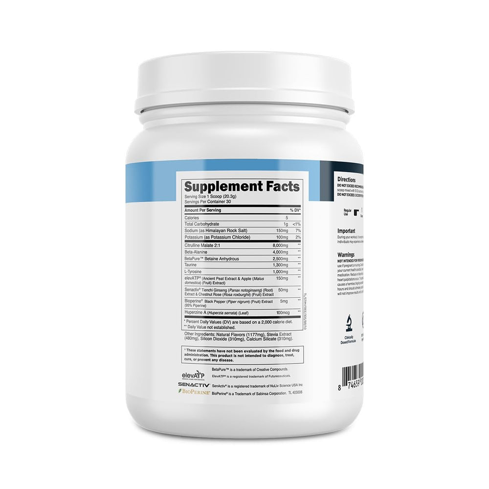 Transparent Labs Stim-Free dose scoop enables precise measurement for consistent results.