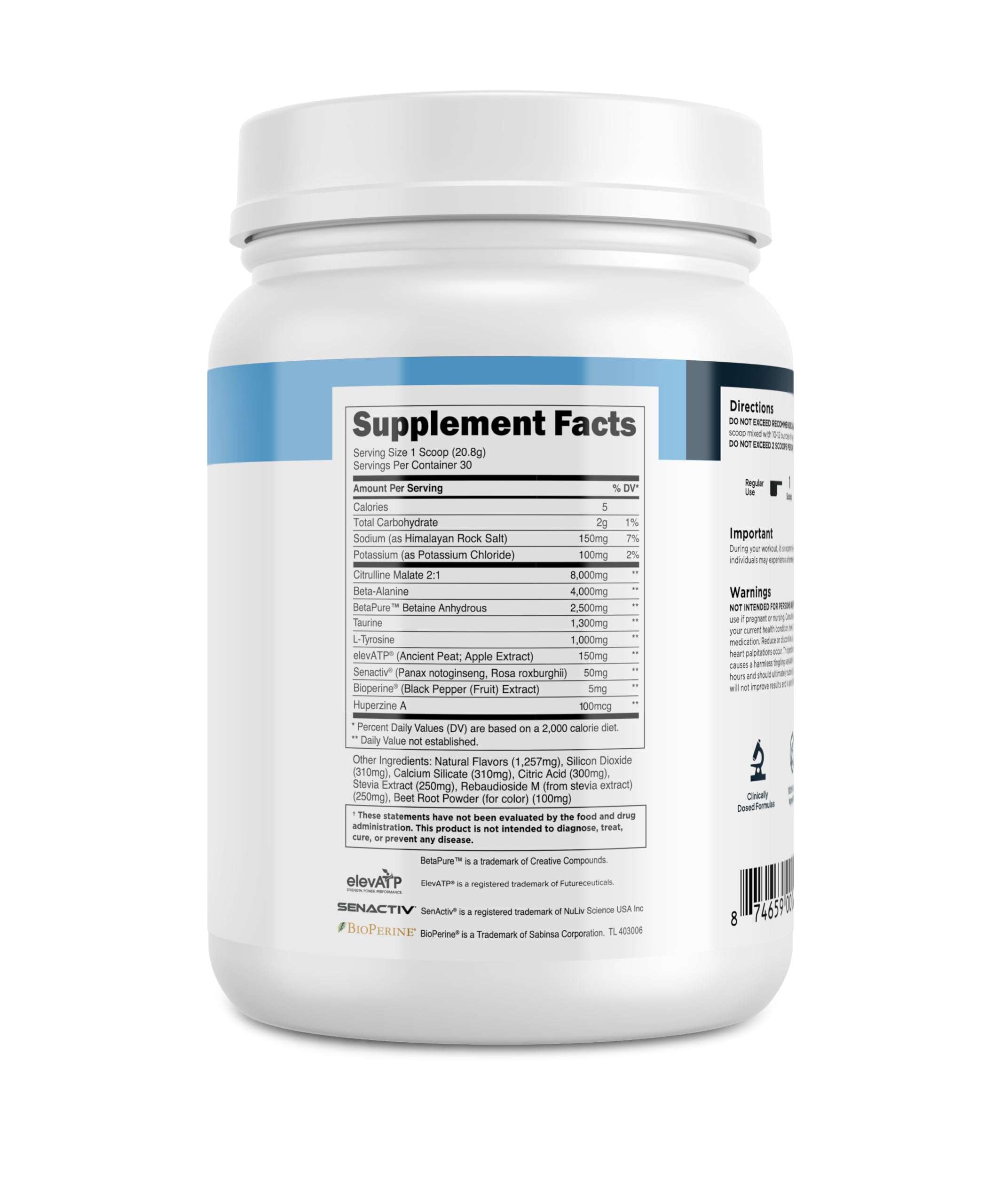Transparent Labs Stim-Free pre-workout jar on gym bench signaling stimulant-free training choice.