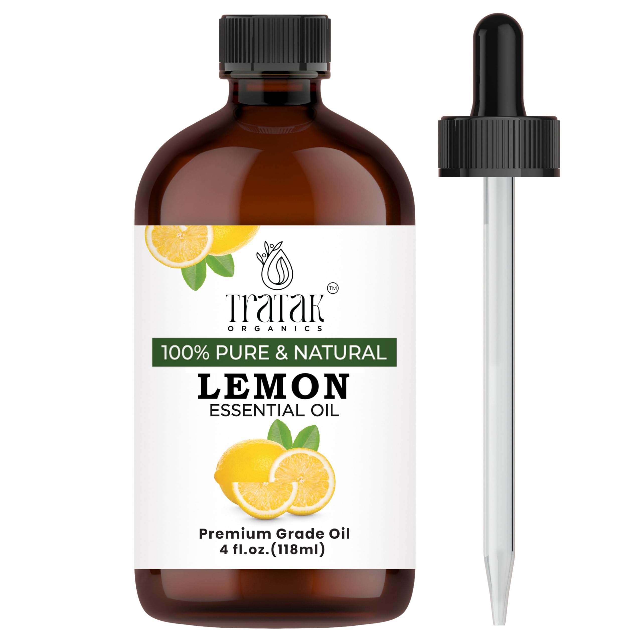 TRATAK ORGANICS limón en botella oscura con gotero para dosificar con precisión