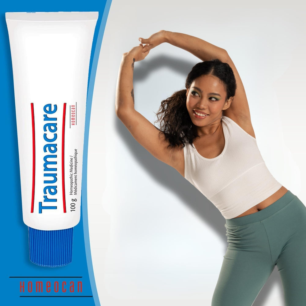 Daily-use scene with Traumacare Cream beside a towel for routine application.