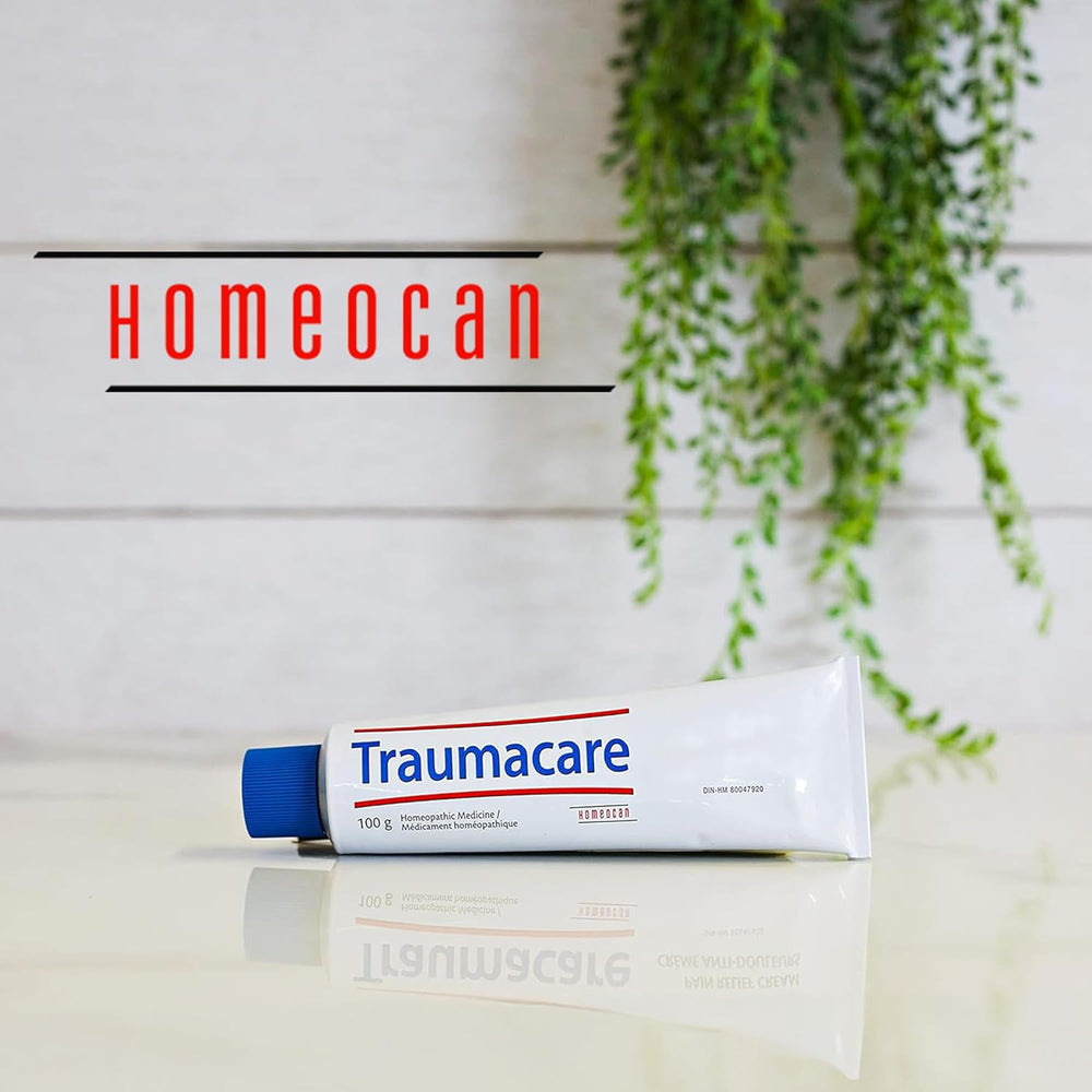 Packaging box of Traumacare Cream for secure storage and transport.
