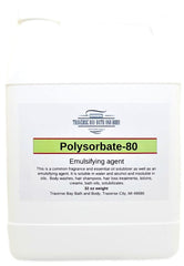 Traverse Bay Polysorbate 80 emulsifier bottle supports stable oil-in-water blends.