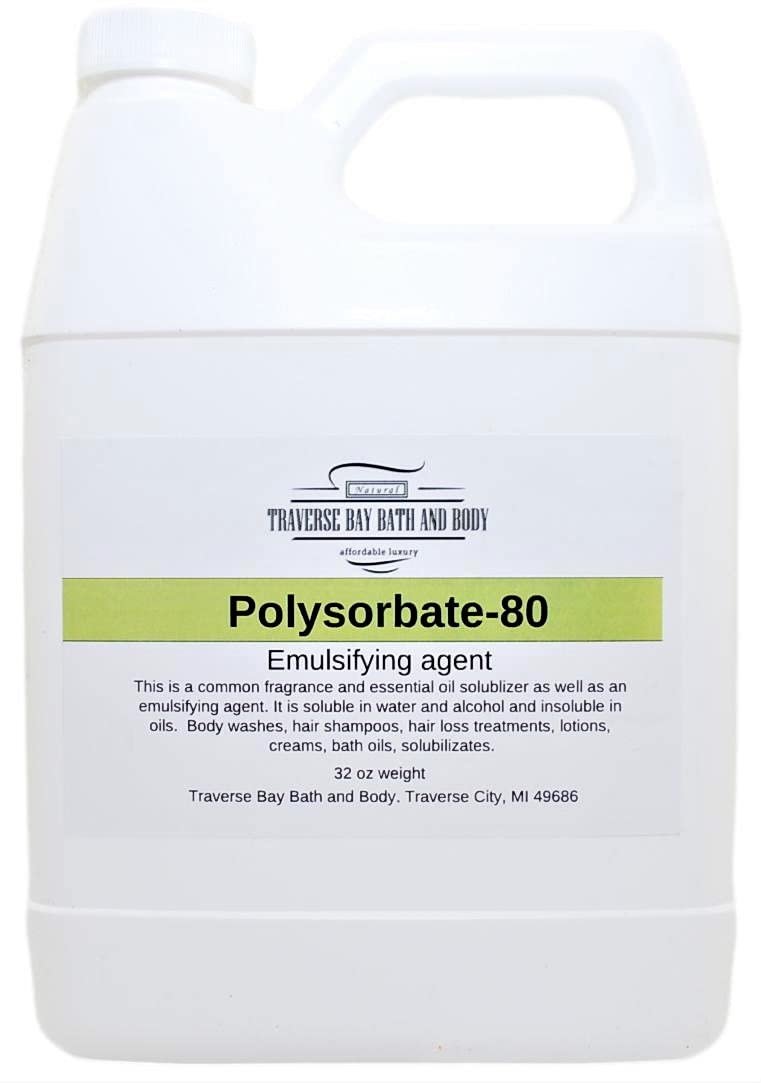 Traverse Bay Polysorbate 80 solubilizer ingredient for water and oil blends.