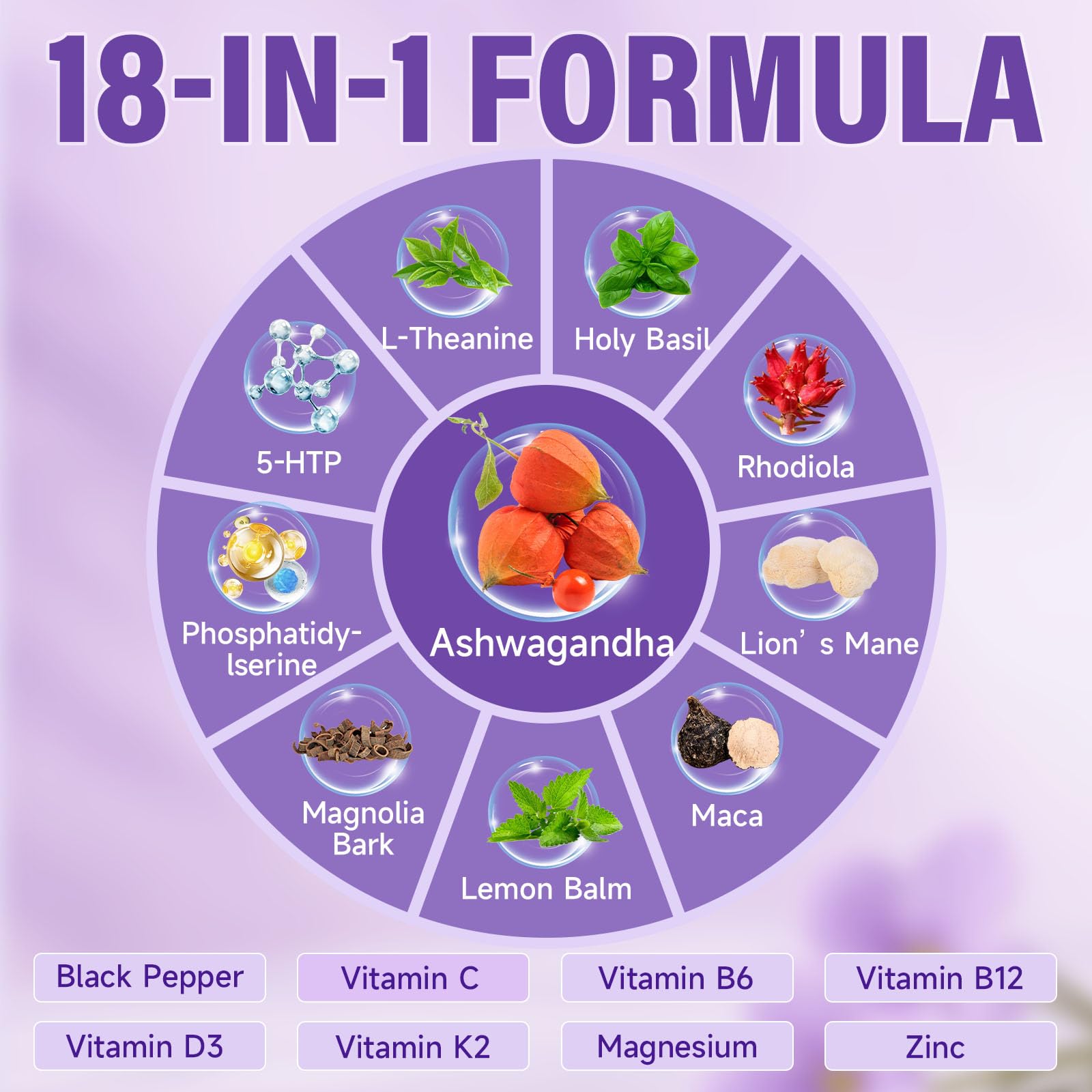 Close up of Trawecual 18-in-1 formula label for clarity