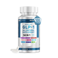 Trawecual GLP-1 34-in-1 bottle front for daily metabolic balance.