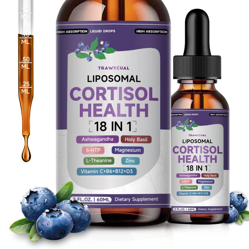 Trawecual liposomal cortisol bottle showing stress balance support
