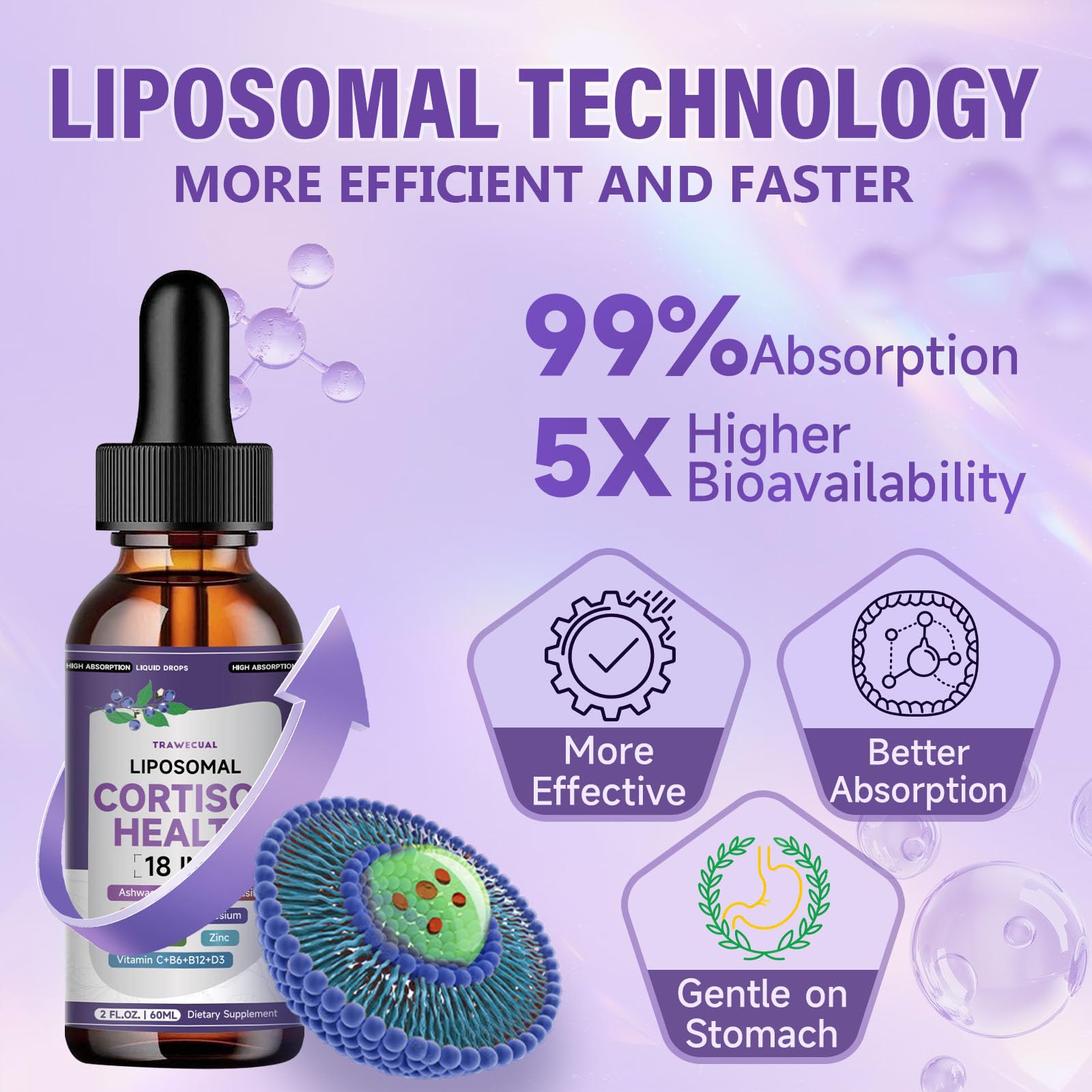 Pouring Trawecual cortisol drops into a glass for daily mood balance
