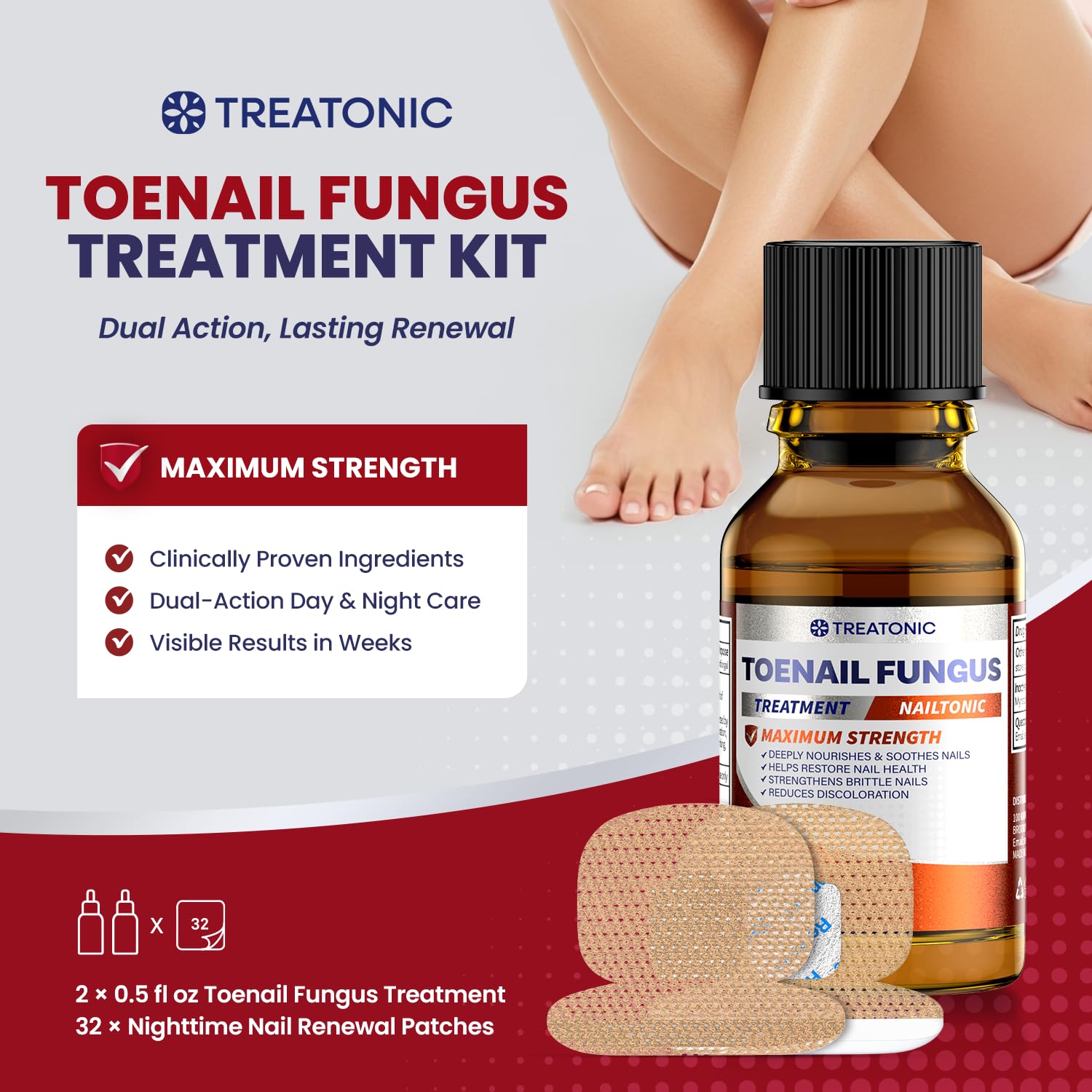 Treatonic liquid label showing 25 percent undecylenic acid for deep nail care