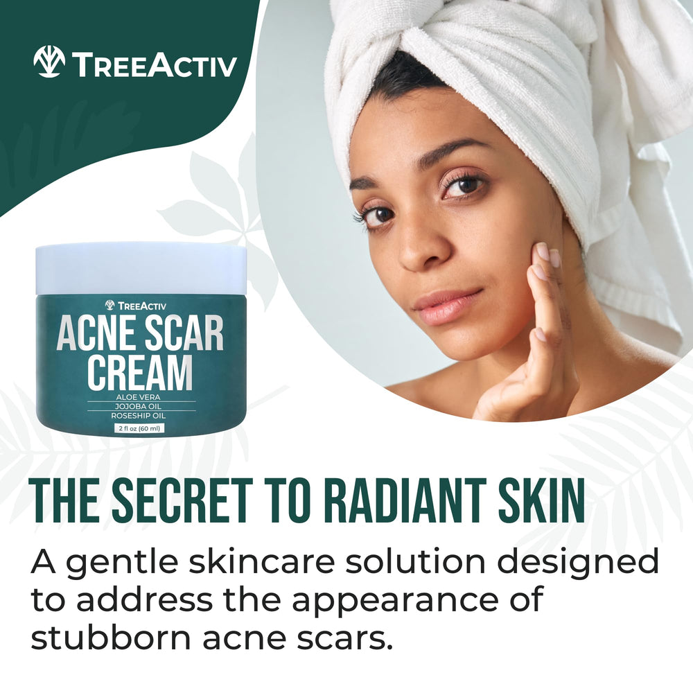 TreeActiv Acne Scar Cream Aloe Vera ingredient for soothing hydration.